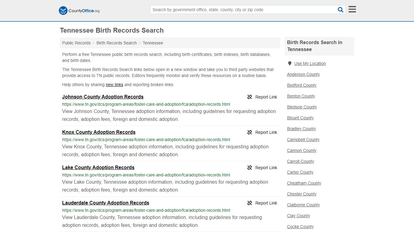 Birth Records Search - Tennessee (Birth Certificates ...